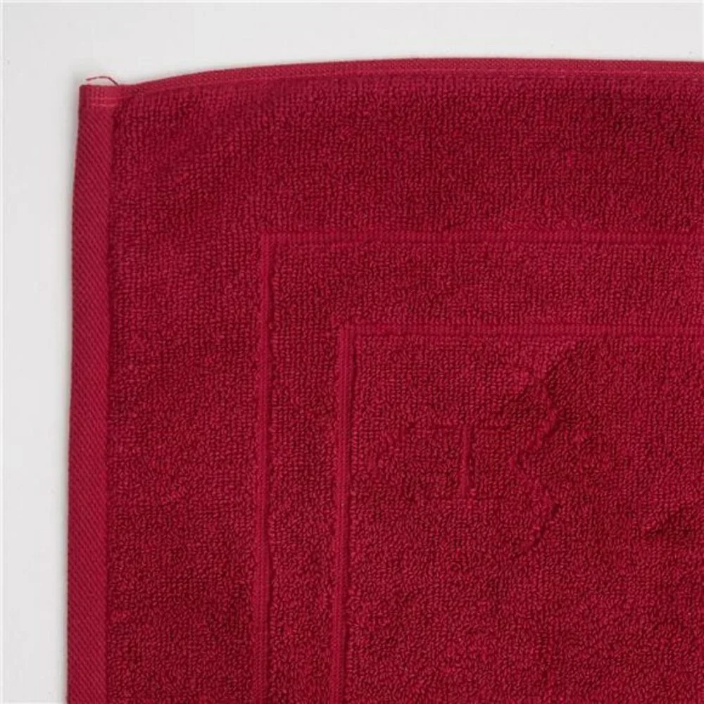 Organic Cotton Bath Mat Set of 2 Red 20x27 Soft Absorbent Quick Dry Bathroom Rug